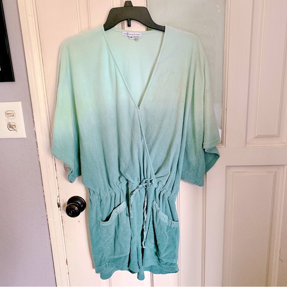 Young Fabulous & Broke Pants - Young Fabulous & Broke green terry shorts romper M / Medium